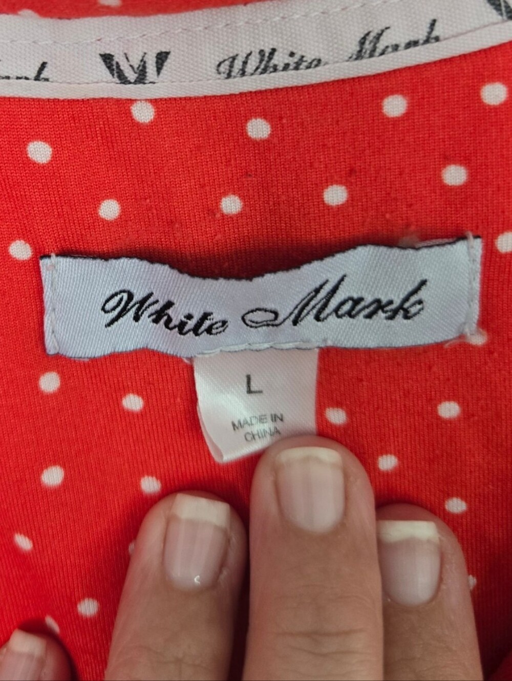 ❤️ White Mark Red Polka Dot Short Sleeve Pajama Set Size Large - Picture 3 of 6
